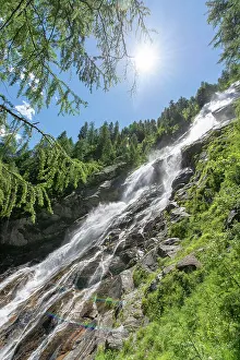 Hohe: Kleinbachfall, waterfall in the mountains, Hohe