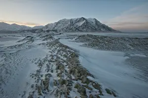 Peter Mather: Kluane Lake frozen in winter Kluane National Park
