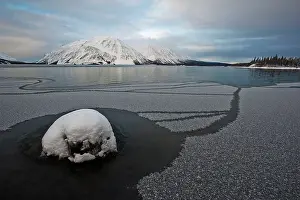 Peter Mather: Kluane Lake frozen in winter Kluane National Park