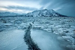 Peter Mather: Kluane Lake frozen in winter Kluane National Park