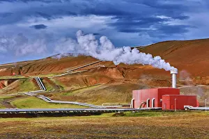Myvatni: Krafla, Geothermal power plant, Reykjahl&, xdc2c;