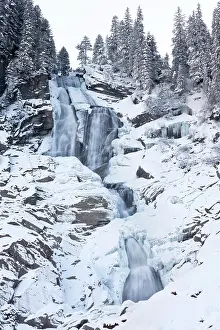 Monochrome: The Krimml waterfalls in the National Park