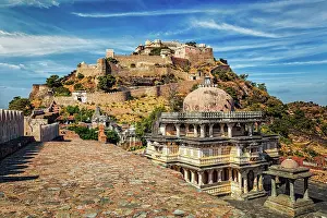 Citadel: Kumbhalgarh fort indian tourist landmark. Rajasthan