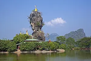 Burmese: Kyauk Ka Lat Pagoda in the karst mountains near