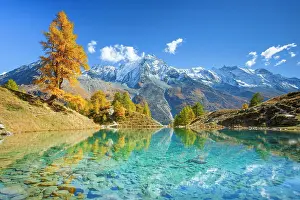 Bleu: Lac Bleu, Dent de Perroc, Aiguille de la Tsa, Valais