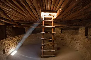 Attractions: Ladder in a Kiva room for religious ceremonies