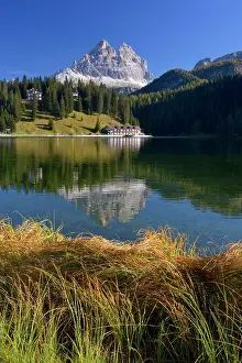 Misurina: Lago di Misurina - the massif of the Tre Cime di