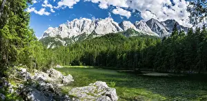 Rack: Lake Frillensee near Mt. Zugspitze during