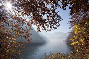 Koenigssee: Lake Koenigssee autumn as seen from Malerwinkel