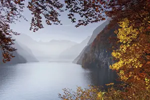 Koenigssee: Lake Koenigssee autumn as seen from Malerwinkel