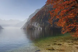 Koenigssee: Lake Koenigssee autumn as seen from Malerwinkel