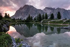 031019: Lake Lago de Limides and Lagazuoi, with water reflection