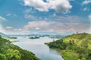 Virunga: Lake Mutanda, east bank, behind Virunga Mountains