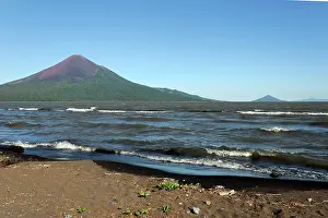 Backdrop: Lake Nicaragua, Island of Ometepe at back, Nicaragua