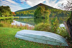 Peaks: Lake reflections, Peaks Of Otter, Blue Ridge Parkway