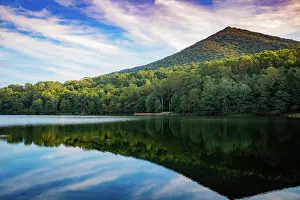 Peaks: Lake reflections, Peaks Of Otter, Blue Ridge Parkway