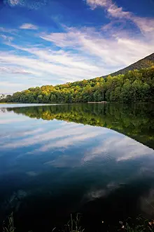 Peaks: Lake reflections, Peaks Of Otter, Blue Ridge Parkway