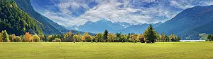 Vinschgau: Lake Resia panorama with Ortles mountain range