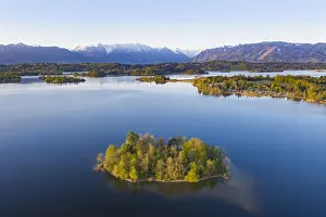 Foothills: Lake Staffelsee with island M&, x28b37db2;th and