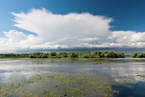 Flooding: Lakes in the Danube Delta, Romania, thunderstorm