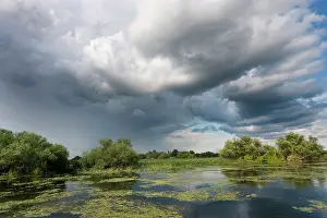 Flooding: Lakes in the Danube Delta, Romania, thunderstorm