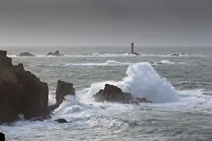 Lands: Land's End - seascape view looking to Longships Lighthouse
