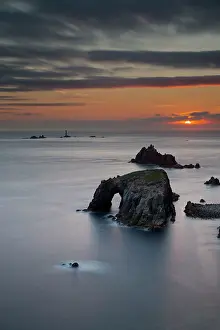 Stack: Land's End - seascape view looking to Longships Lighthouse