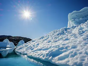 Greenland: Landscape with icebergs in the Sermilik (Sermiligaaq)