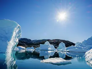 Greenland: Landscape with icebergs in the Sermilik (Sermiligaaq)
