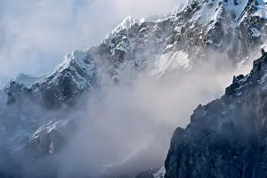 Shrouded: Landscape of island shrouded in mist, Antarctica