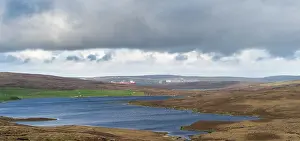 Economy: Landscape in Northmavine with Sullom Voe