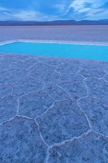 Exploitations: Landscape at sunset in Salinas Grandes in the province