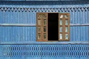 Prabang: Laos - Detail of a facade in Luang Prabang