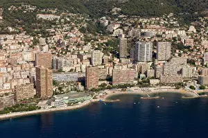 Helicopter: Larvotto beach Montecarlo, View from Helicopter