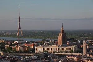 Vecriga: Latvia, Riga, elevated view of Old Riga