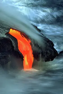 Entering: Lava flow entering ocean