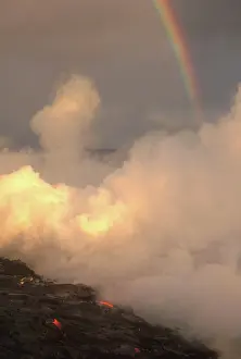 Hawai I: Lava, Steam and Rainbow, Kilauea Volcano, Hawaii