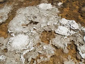 Badwater: Layers of salt at a shallow pool in the Death Valley