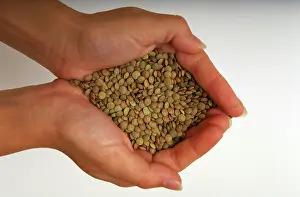 Lens: Lentils cupped in hands