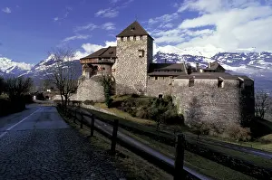Turret: Liechtenstein, Vaduz. Vaduz Castle in evening