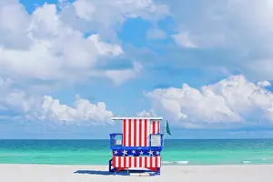 Rescue: Lifeguard hut on beach, South Beach, Miami, Florida