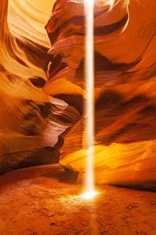 Shines: A light beam shines down into a chamber in Uppe