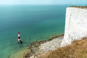 Sussex: The lighthouse at Beachy Head, the highest cliff