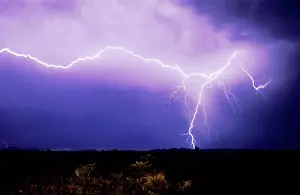 Storms: Lightning strike over desert, Big Bend National