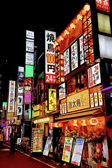 Signs: Lights and illuminated signs of Kabukicho in Shinjuku, Tokyo