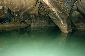 Palawan: Limestone formations in the cave, that features