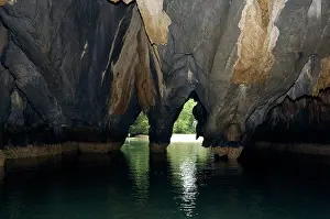 Exit: Limestone formations on the exit from the cave