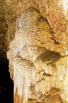 Guadalupe: Limestone Waterfall Formation in Carlsbad Caverns