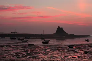 Lindisfarne: Lindisfarne Castle - at dawn over harbour