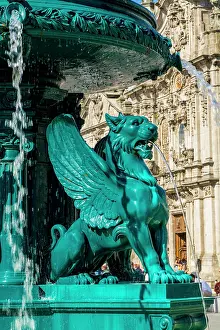 Fountain: Lions Fountain (Fonte dos Leoes) and the Church of Our Lady